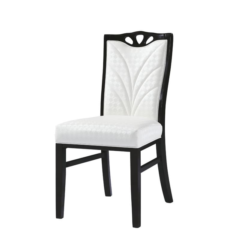 PU leather dining chair with solid wood leg